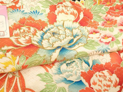 平和屋着物[]お宮参り　女の子　祝着　産着　初着　のしめ　駒刺繍　花手毬文　金彩　逸品　AABJ5699ja
