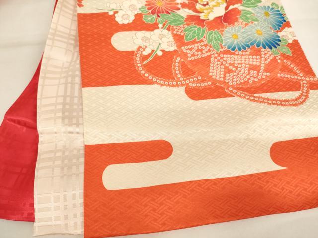 平和屋着物[]お宮参り　女の子　祝着　産着　初着　のしめ　駒刺繍　花手毬文　金彩　逸品　AABJ5699ja