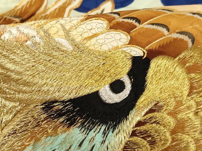 平和屋着物[]七五三　男の子　祝着　一つ身　駒刺繍　鷹　金銀糸　金彩　逸品　AABJ5700ja