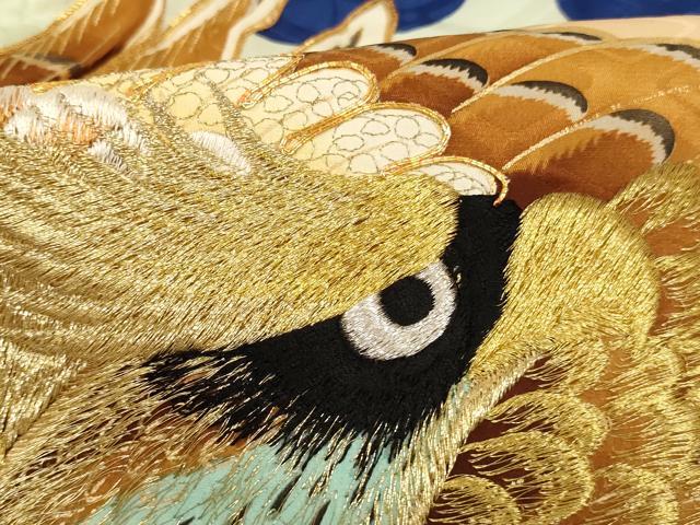平和屋着物[]七五三　男の子　祝着　一つ身　駒刺繍　鷹　金銀糸　金彩　逸品　AABJ5700ja