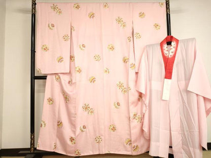 平和屋着物●小振袖　二尺袖　長襦袢セット　手毬文　金彩　正絹　逸品　AABJ5707ja