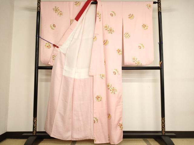 平和屋着物●小振袖　二尺袖　長襦袢セット　手毬文　金彩　正絹　逸品　AABJ5707ja