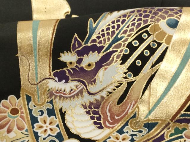 平和屋着物[]七五三　男の子　祝着・羽織セット　兜　飛鶴松文　暈し染め　金彩　AABJ5708ja