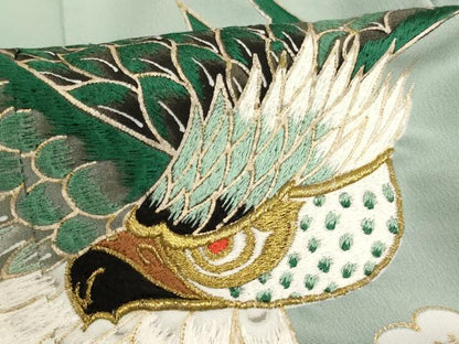 平和屋着物[]七五三　男の子　祝着・羽織セット　刺繍　鷹松　金糸　金彩　AABJ5713ja