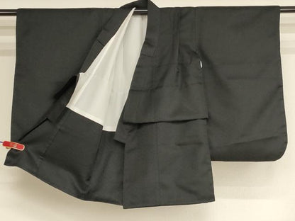 平和屋着物[]七五三　男の子　祝着・羽織セット　鷹　舞扇松文　黒地　金彩　AABJ5716ja