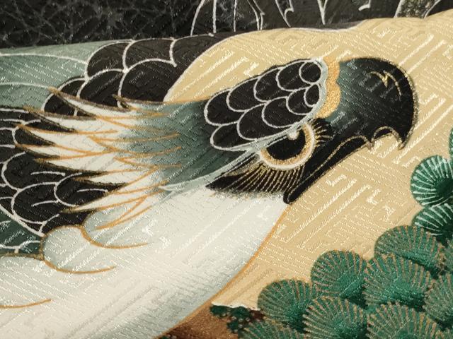 平和屋着物[]七五三　男の子　祝着・羽織・行灯袴セット　鷹　松　金彩　AABJ5720ja