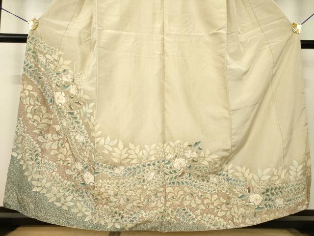 平和屋着物●本場大島紬　染大島　訪問着　辻が花　舞花文　暈し染め　正絹　逸品　AABJ5721ck