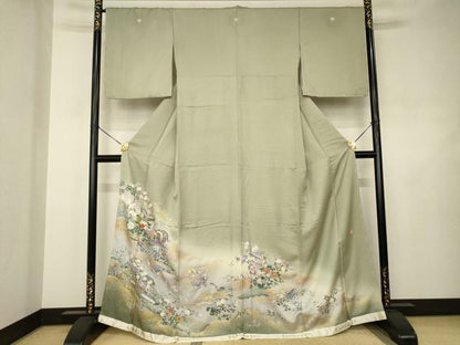 平和屋着物●京友禅　外池雅峰　色留袖　刺繍　花蝶楽器文　暈し染め　金彩　上代43万　正絹　逸品　未使用　AABJ5722ck