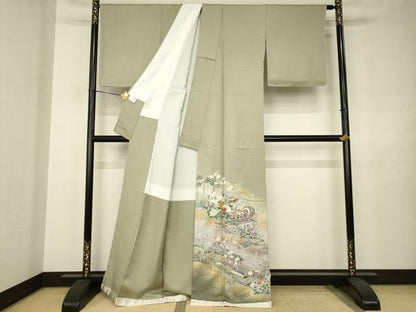 平和屋着物●京友禅　外池雅峰　色留袖　刺繍　花蝶楽器文　暈し染め　金彩　上代43万　正絹　逸品　未使用　AABJ5722ck