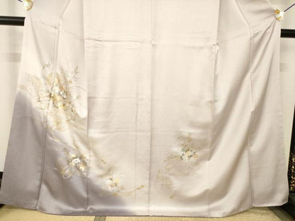 平和屋着物●訪問着　刺繍　花車文　暈し染め　金銀彩　正絹　逸品　AABJ5726ck