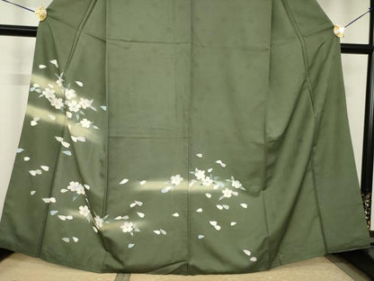 平和屋着物●訪問着　舞桜文　暈し染め　金彩　さんび謹製　洗える着物　AABJ5731ck