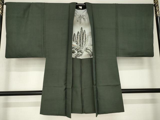平和屋着物●男性　お召　アンサンブル　まるまなこ　千歳茶色　正絹　逸品　AABJ5733ck