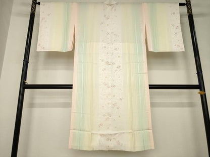平和屋着物●長襦袢　無双仕立て　花間道　暈し染め　正絹　逸品　AABJ5736ck
