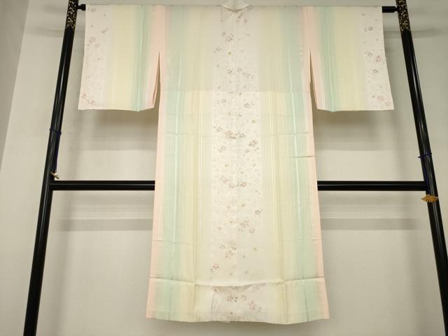 平和屋着物●長襦袢　無双仕立て　花間道　暈し染め　正絹　逸品　AABJ5736ck