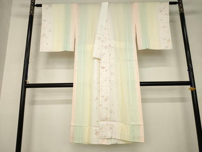 平和屋着物●長襦袢　無双仕立て　花間道　暈し染め　正絹　逸品　AABJ5736ck