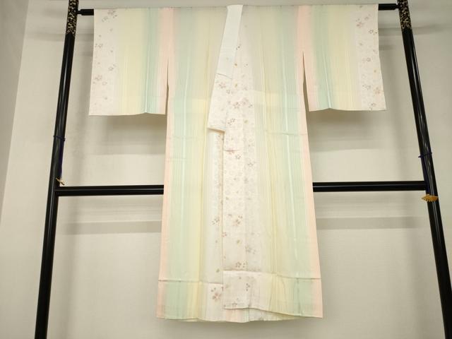 平和屋着物●長襦袢　無双仕立て　花間道　暈し染め　正絹　逸品　AABJ5736ck