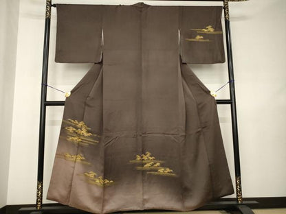 平和屋着物●訪問着　松文　暈し染め　金彩　正絹　逸品　AABJ5739ck