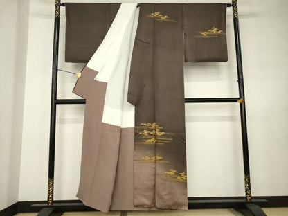 平和屋着物●訪問着　松文　暈し染め　金彩　正絹　逸品　AABJ5739ck