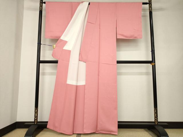 平和屋着物●上質な色無地　薄紅色　正絹　逸品　未使用　AABJ5740ck
