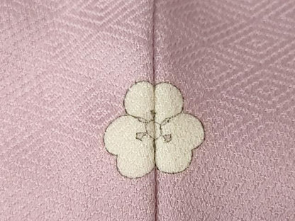 平和屋着物●上質な色無地　菱地紋　紅藤色　正絹　逸品　AABJ5742ck