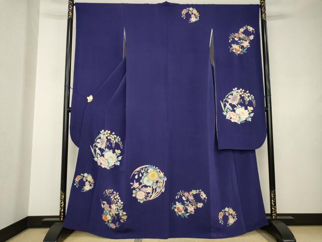 平和屋着物●豪華振袖　花丸文　金彩　鬼しぼ縮緬　正絹　逸品　AABJ5744ck
