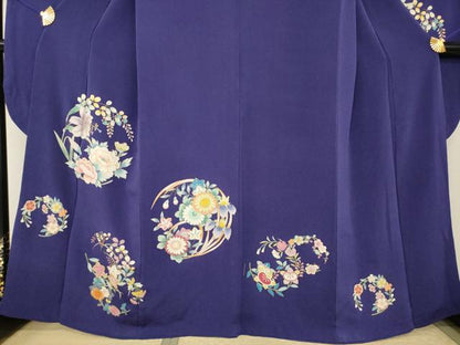 平和屋着物●豪華振袖　花丸文　金彩　鬼しぼ縮緬　正絹　逸品　AABJ5744ck