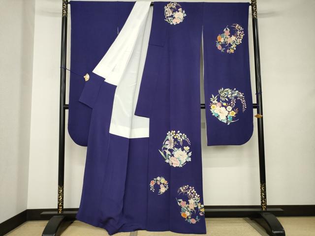 平和屋着物●豪華振袖　花丸文　金彩　鬼しぼ縮緬　正絹　逸品　AABJ5744ck