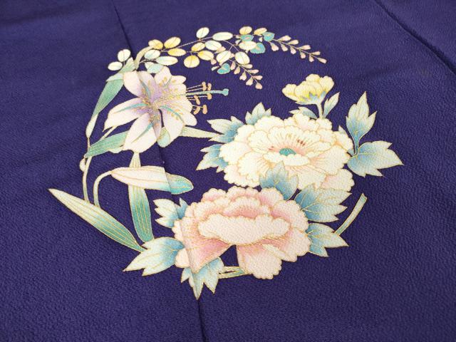 平和屋着物●豪華振袖　花丸文　金彩　鬼しぼ縮緬　正絹　逸品　AABJ5744ck