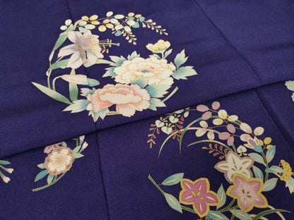 平和屋着物●豪華振袖　花丸文　金彩　鬼しぼ縮緬　正絹　逸品　AABJ5744ck