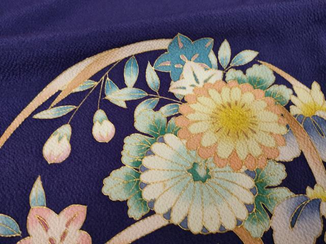 平和屋着物●豪華振袖　花丸文　金彩　鬼しぼ縮緬　正絹　逸品　AABJ5744ck