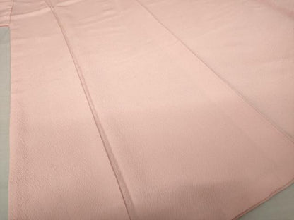 平和屋着物●上質な色無地　珊瑚色　正絹　逸品　AABJ5745ck