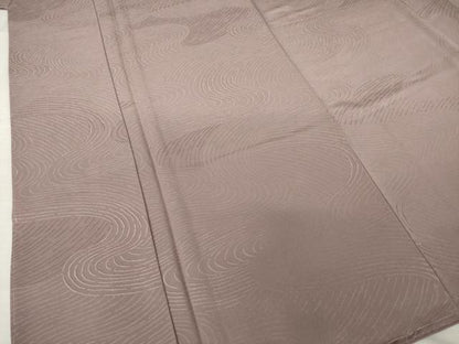 平和屋着物●上質な色無地　流水地紋　梅鼠色　正絹　逸品　未使用　AABJ5746ck