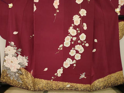 平和屋着物●豪華振袖　枝垂れ花文　正絹　逸品　AABJ5748ck