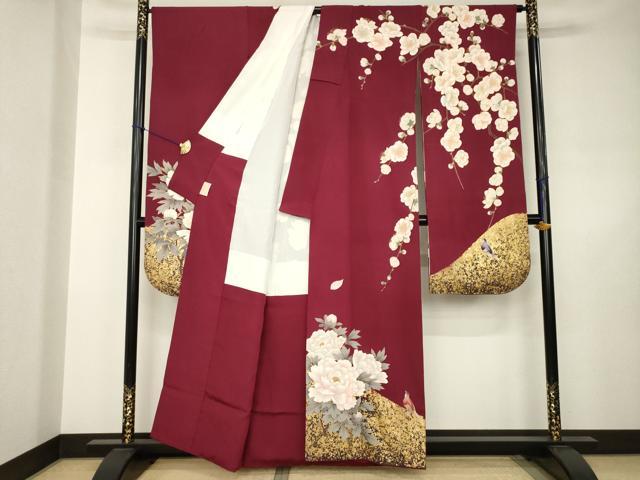 平和屋着物●豪華振袖　枝垂れ花文　正絹　逸品　AABJ5748ck