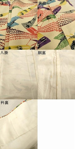 平和屋着物●上質な小紋　型染め　飛鳥文　正絹　逸品　AABJ5752ck