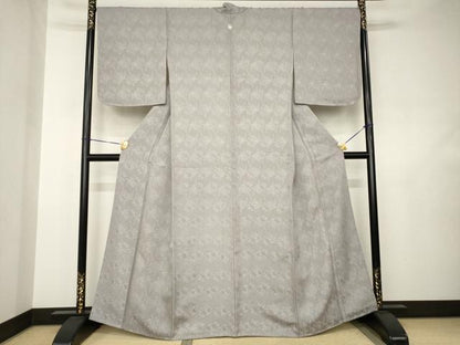 平和屋着物●お召　橘　梅鼠色　正絹　逸品　未使用　AABJ5756ck