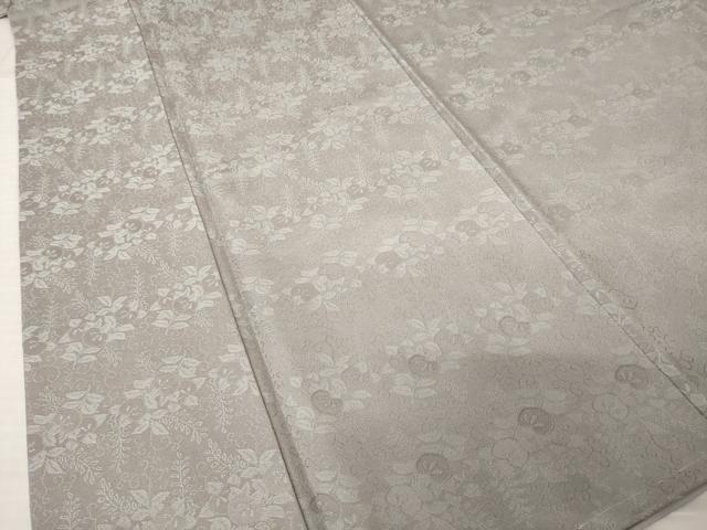 平和屋着物●お召　橘　梅鼠色　正絹　逸品　未使用　AABJ5756ck