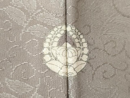平和屋着物●お召　橘　梅鼠色　正絹　逸品　未使用　AABJ5756ck