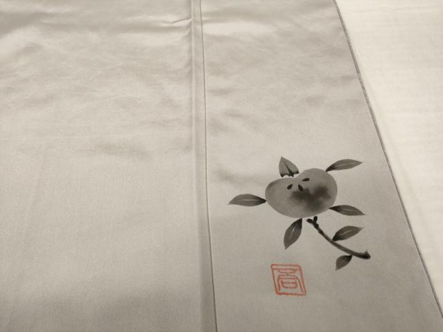 平和屋着物●お召　橘　梅鼠色　正絹　逸品　未使用　AABJ5756ck