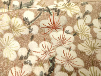 平和屋着物●豪華色留袖　手描き　刺繍　枝梅文　たたき染め　金彩　正絹　逸品　AABJ5757ck