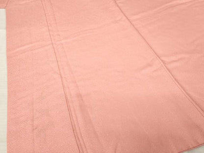 平和屋着物●上質な色無地　作家物　甚三紅色　正絹　逸品　AABJ5763ck