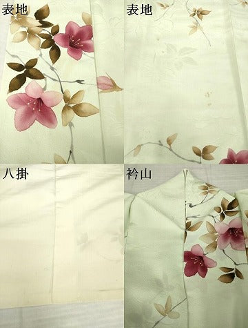 平和屋着物●上質な小紋　手描き　枝花文　正絹　逸品　AABJ5765ck