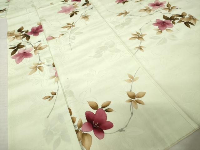 平和屋着物●上質な小紋　手描き　枝花文　正絹　逸品　AABJ5765ck