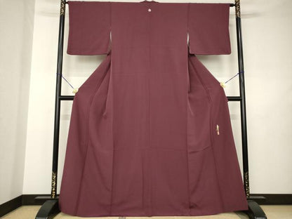 平和屋着物●本草木染作家　瑞鳳　色無地　紫鳶色　正絹　逸品　AABJ5772ck