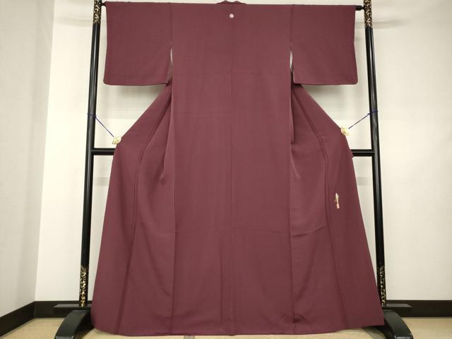 平和屋着物●本草木染作家　瑞鳳　色無地　紫鳶色　正絹　逸品　AABJ5772ck