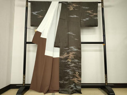 平和屋着物●創業460年・千總　訪問着　絞り　刺繍　鴛鴦花文　正絹　逸品　未使用　AABJ5776ck