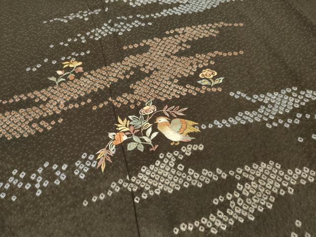 平和屋着物●創業460年・千總　訪問着　絞り　刺繍　鴛鴦花文　正絹　逸品　未使用　AABJ5776ck