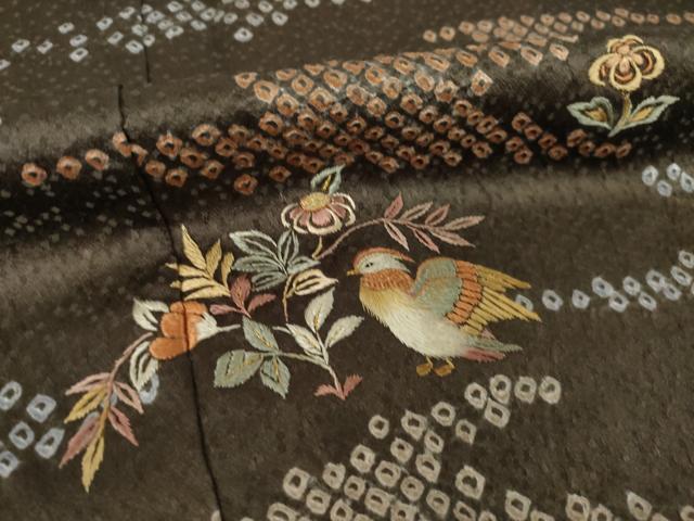 平和屋着物●創業460年・千總　訪問着　絞り　刺繍　鴛鴦花文　正絹　逸品　未使用　AABJ5776ck