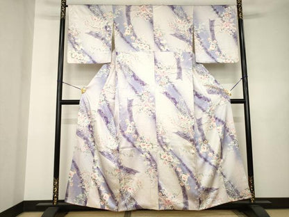 平和屋着物●創業460年・千總　小紋　草花文　暈し染め　正絹　逸品　AABJ5777ck