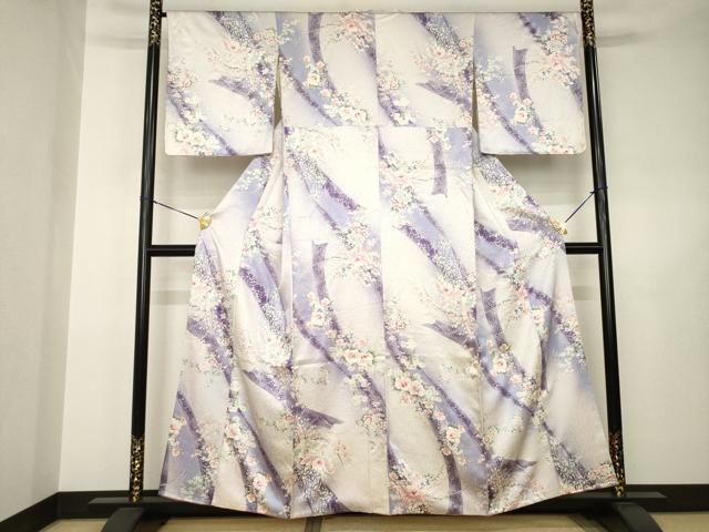 平和屋着物●創業460年・千總　小紋　草花文　暈し染め　正絹　逸品　AABJ5777ck